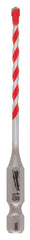 Milwaukee SHOCKWAVE 48-20-9000 Drill Bit, 1/8 in Dia, 3-1/2 in OAL, Wide Flute, 1/4 in Dia Shank, Hex Shank