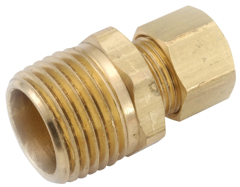 Anderson Metals 750068-0506 Pipe Connector, 5/16 x 3/8 in, Compression x MPT, Brass