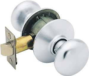 Schlage Plymouth Series F10 PLY 626 Passage Knob, Knob Handle, Metal, Satin Chrome, 2-3/8, 2-3/4 in Backset