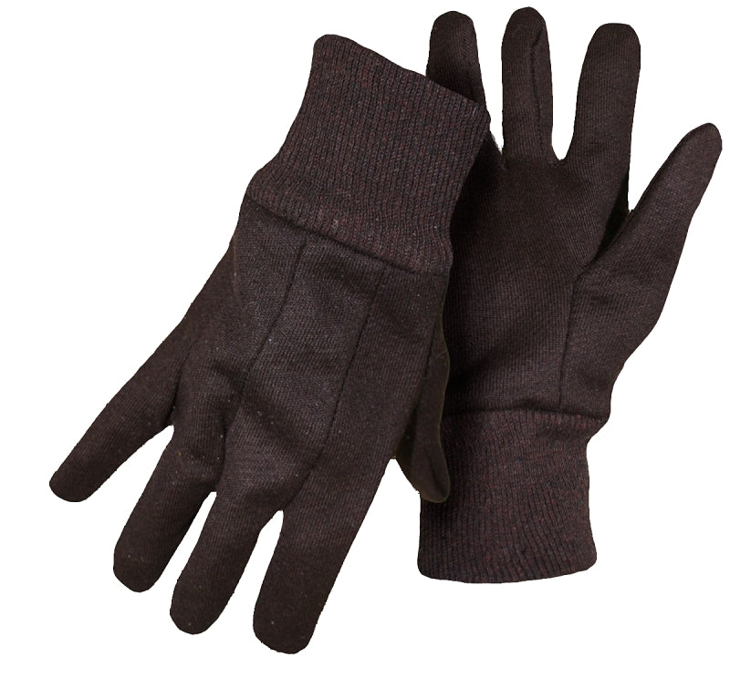 Boss 4020-2 Work Gloves, Unisex, L, Knit Wrist Cuff, Jersey, Brown