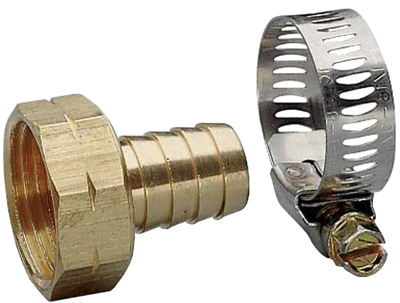 Nelson 854514-1001 Hose Repair Coupler, 5/8 in, Female, Brass, For: 5/8 in Garden Hose