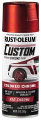 Rust-Oleum Automotive 340561 Premium Custom Paint, Chrome, Red, 10 oz, Aerosol Can