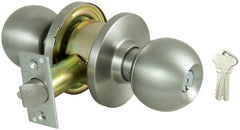 ProSource C365BV-PS Storeroom Knobset, Stainless Steel, Commercial, 2 Grade, SC1 Keyway, 2-3/4 in Backset, Dead Locking