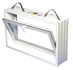 Duo-Corp 3216HOPF10 Hopper Basement Window, Glass Glass/Screen, Vinyl Frame