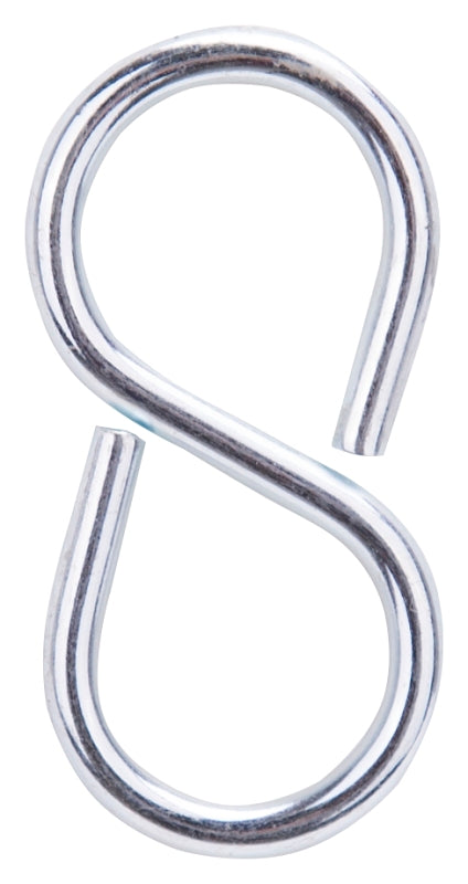 ProSource LR-374-PS S-Hook, 25 lb Working Load, 3.5 mm Dia Wire, Steel, Zinc
