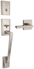Weiser Camino x Halifax Series GLA8471 CMH/HFL15 Single-Lock Handleset, 2 Grade, Satin Nickel, 2-3/8, 2-3/4 in Backset