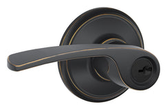 Schlage F Series F51VMER716 Entry Lever, Mechanical Lock, Aged Bronze, Lever Handle, Metal, Residential, Grade 2 Grade