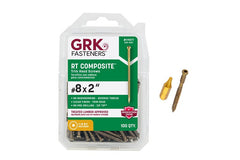 GRK Fasteners RT Series 119077 Screw, #8 Thread, 2 in L, Trim Head, Star Drive, Steel, Climatek, 100 PK