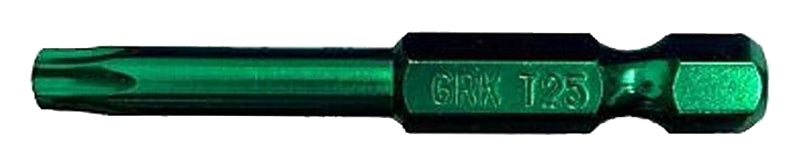 GRK Fasteners 187443 Drive Bit, T25 Drive, Star Drive, Hex Shank, 2 in L, Steel