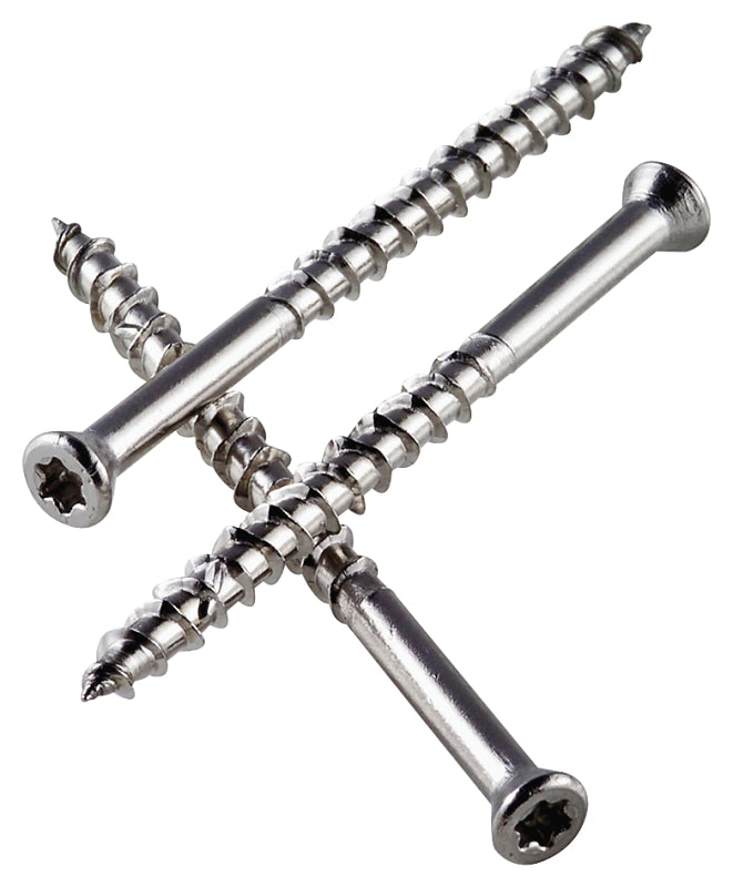 Simpson Strong-Tie T07300WPP Deck Screw, #7 Thread, 3 in L, Box Thread, Trim Head, 6-Lobe Drive, Steel, Stainless Steel