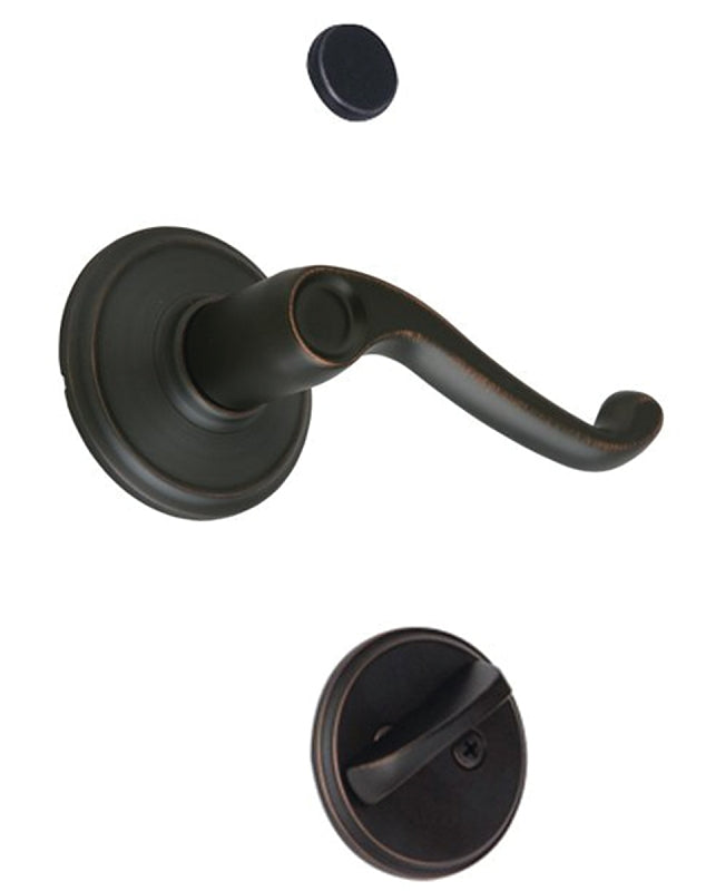Schlage F59FLA716LH Handleset Trim, Grade 1 Grade, Mechanical Lock, Metal, Aged Bronze, Lever Handle, Residential