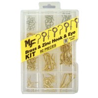 Midwest Fastener 14991 Hook and Eye Kit, Brass/Zinc