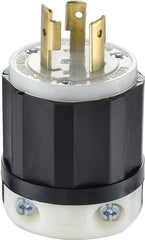 Leviton 021-02321-0PB Electrical Plug, 2 -Pole, 20 A, 250 V, NEMA: NEMA L6-20P, Black/White
