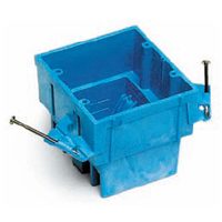 Carlon BH235A Outlet Box, 35 cu-in, 2-Gang, PVC, Blue, Nail