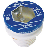 Bussmann SL-15 Plug Fuse, 15 A, 125 V, 10 kA Interrupt, Time Delay Fuse, Low Voltage
