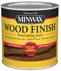 Minwax Wood Finish 227164444 Wood Stain, Dark Walnut, Liquid, 0.5 pt, Can