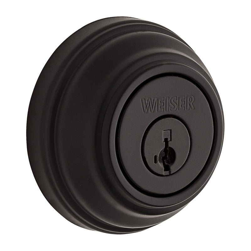 Weiser Collections Series 9GCD94710-055 Deadbolt, 1 Grade, Zinc, Matte, 2-3/8 to 2-3/4 in Backset