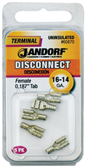 Jandorf 60870 Disconnect Terminal, 16 to 14 AWG Wire, Copper Contact