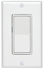 Decora C24-05673-02W Rocker Switch with Wallplate, 15 A, 120/277 V, SPST, Lead Wire Terminal, White