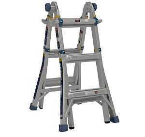 Werner MT-14IAA Multi-Position Ladder, 14 ft Max Reach H, 12-Step, 375 lb, Type IAA Duty Rating, 1.1 in D Step