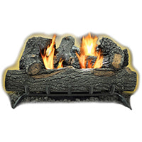 Comfort Glow Vent-Free 18" Gas Log Set, Dual Fuel, Electronic Ignition, Thermostat, 30000 BTU