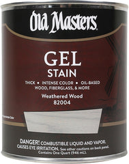 Old Masters 82004 Gel Stain, Weathered Wood, Liquid, 1 qt