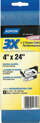 Norton 05472 Sanding Belt, 4 in W, 24 in L, 80 Grit, Medium, Zirconia Aluminum Abrasive
