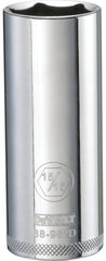 DeWALT DWMT88952OSP Drive Socket, 15/16 in Socket, 1/2 in Drive, 6-Point, Vanadium Steel, Polished Chrome