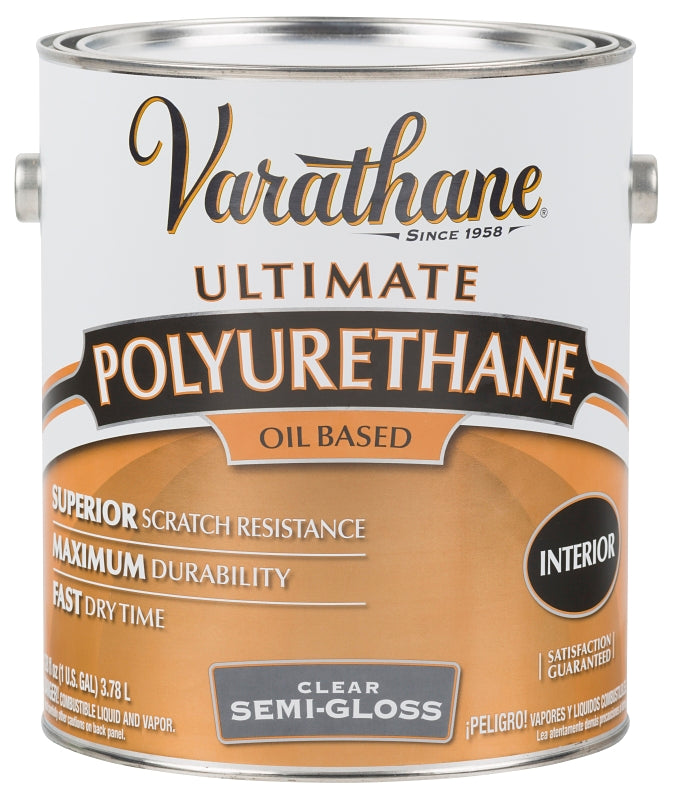Varathane 6031 Polyurethane, Semi-Gloss, Liquid, Clear, 1 gal, Can