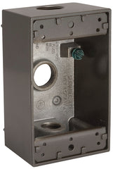 Hubbell 5320-2 Weatherproof Box, 3-Outlet, 1-Gang, Aluminum, Bronze, Powder-Coated