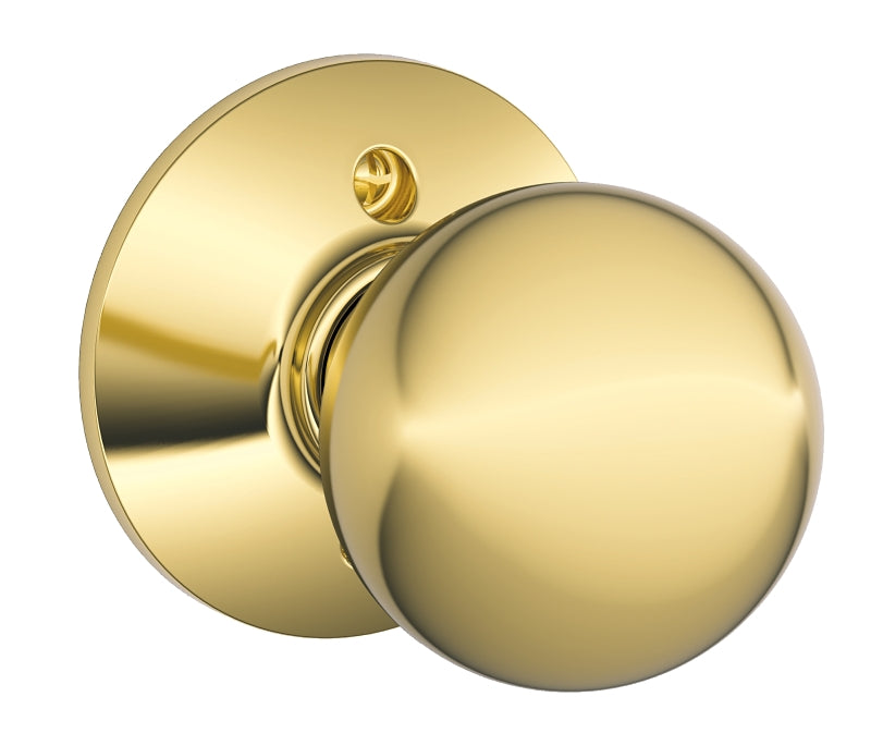 Schlage F170NVORB605 Dummy Knob, Knob Handle, Round Design, Bright Brass, Residential, Metal