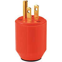 Eaton BP3867-4RN Electrical Plug, 2-Pole, 15 A, 125 V, NEMA: NEMA 5-15, Fluorescent Orange