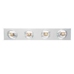 Westinghouse 6641100 Indoor Bath Bar Wall Fixture, 4-Lamp, Chrome Plated Fixture