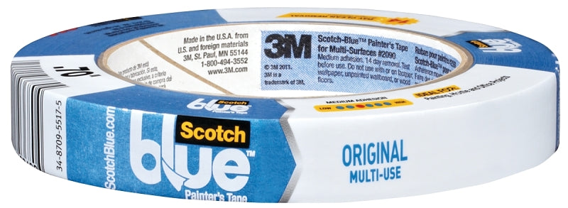 ScotchBlue 2090-18NC Painter's Tape, 60 yd L, 0.71 in W, Blue