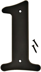 Hy-Ko 30200 Series 30201 House Number, Character: 1, 6 in H Character, Black Character, Plastic