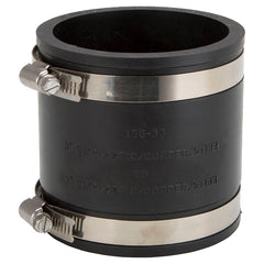 ProSource FC56-33 Coupling, 3 x 3 in, Cast Iron, Plastic and Steel Drain Pipes, PVC, Black