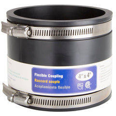 ProSource FC56-44 Coupling, 4 x 4 in, Cast Iron, Plastic and Steel Drain Pipes, PVC, Black
