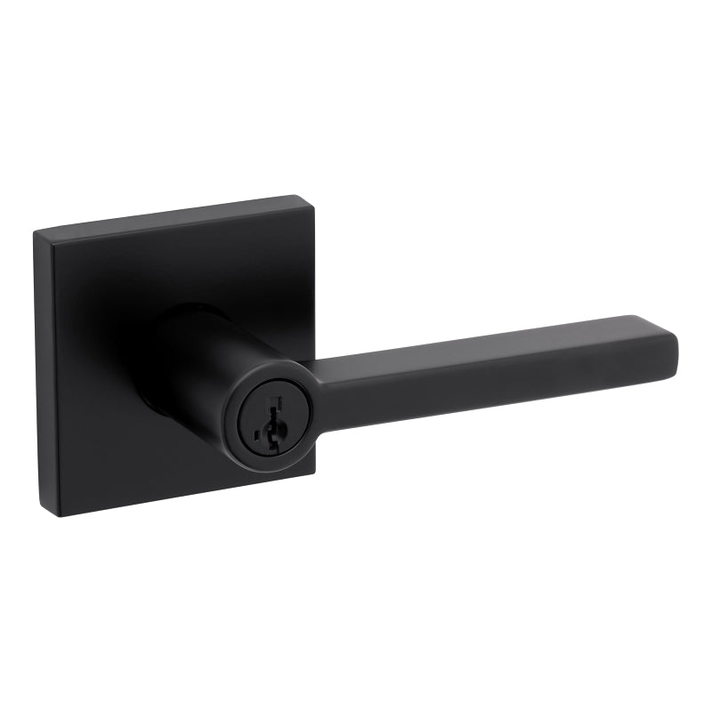 Weiser Halifax Series 9GLA5350-094 Entry Lever, Levers Lock, Matte Black, Residential, Re-Key Technology: SmartKey