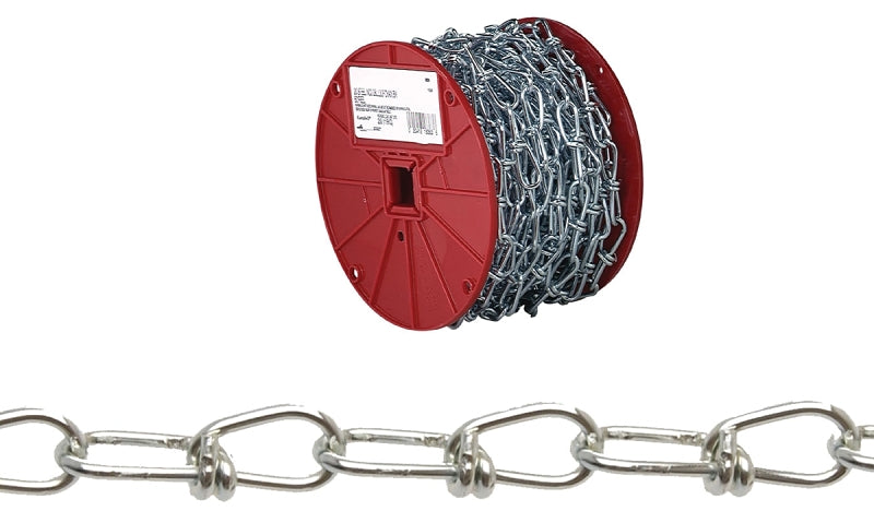 Campbell 0722627 Loop Chain, #1, 125 ft L, 155 lb Working Load, Low Carbon Steel, Zinc