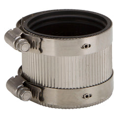 ProSource NHC-22 Coupling, 2 in, Cast Iron, Plastic and Steel Drain Pipes, Rubber/Stainless Steel
