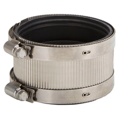 ProSource NHC-33 Coupling, 3 in, Cast Iron, Plastic and Steel Drain Pipes, Rubber/Stainless Steel