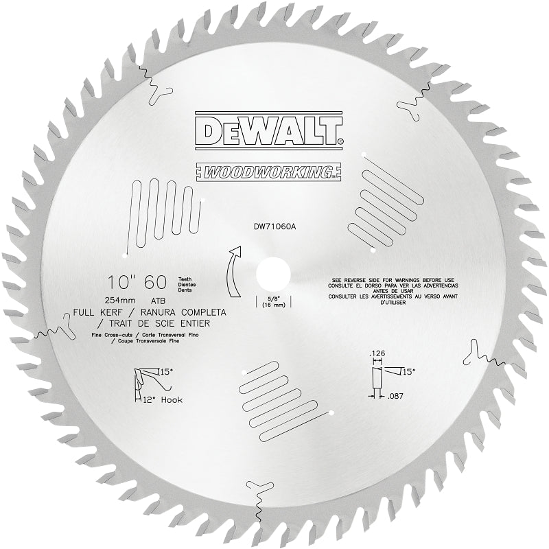DW71060A BLADE 10IN 60T 12DEG