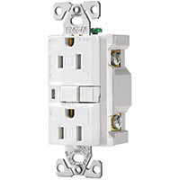 Eaton Wiring Devices TRAFCI15W-K AFCI Receptacle, 2 -Pole, 15 A, 125 V, Back, Side Wiring, NEMA: 5-15R, White