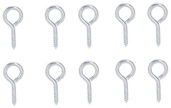 ProSource LR-209-PS Screw Eye, 2.5 mm Dia Wire, 3.2 mm Thread, 25/64 in L Thread, 1-3/16 in OAL, Steel, Zinc