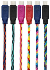GetPower GP-XL-BRD-M USB Charging Cable, Nylon Sheath, Assorted Sheath, 10 ft L