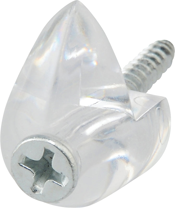 OOK 53203 Mirror Clip Set, 20 lb, Plastic, Clear, Wall Mounting