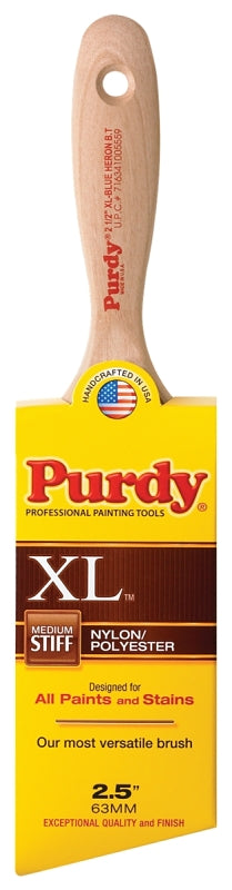 Purdy XL Blue Heron BT 144060925 Paint Brush, 2-1/2 in W, Nylon/Polyester Bristle, Beavertail Handle