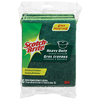 Scotch-Brite HD6-8CA Scrub Sponge, 4-1/2 in L, 2.7 in W, 0.6 in Thick, Green/Yellow