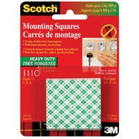 Scotch 111C Mounting Square, 25.4 mm W, 25.4 mm L, Urethane Foam Backing, White, 1 lb