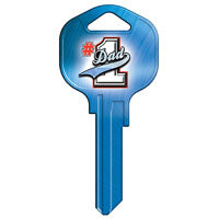 Hy-Ko 15005KW1-DAD Key Blank, #1 Dad, Brass, Nickel, For: Kwikset KW1 Keyways, KW1-DAD Key Number